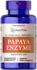 PURITANS PRIDE PAPAYA ENZYME 250 CHEWABLE TABLETS