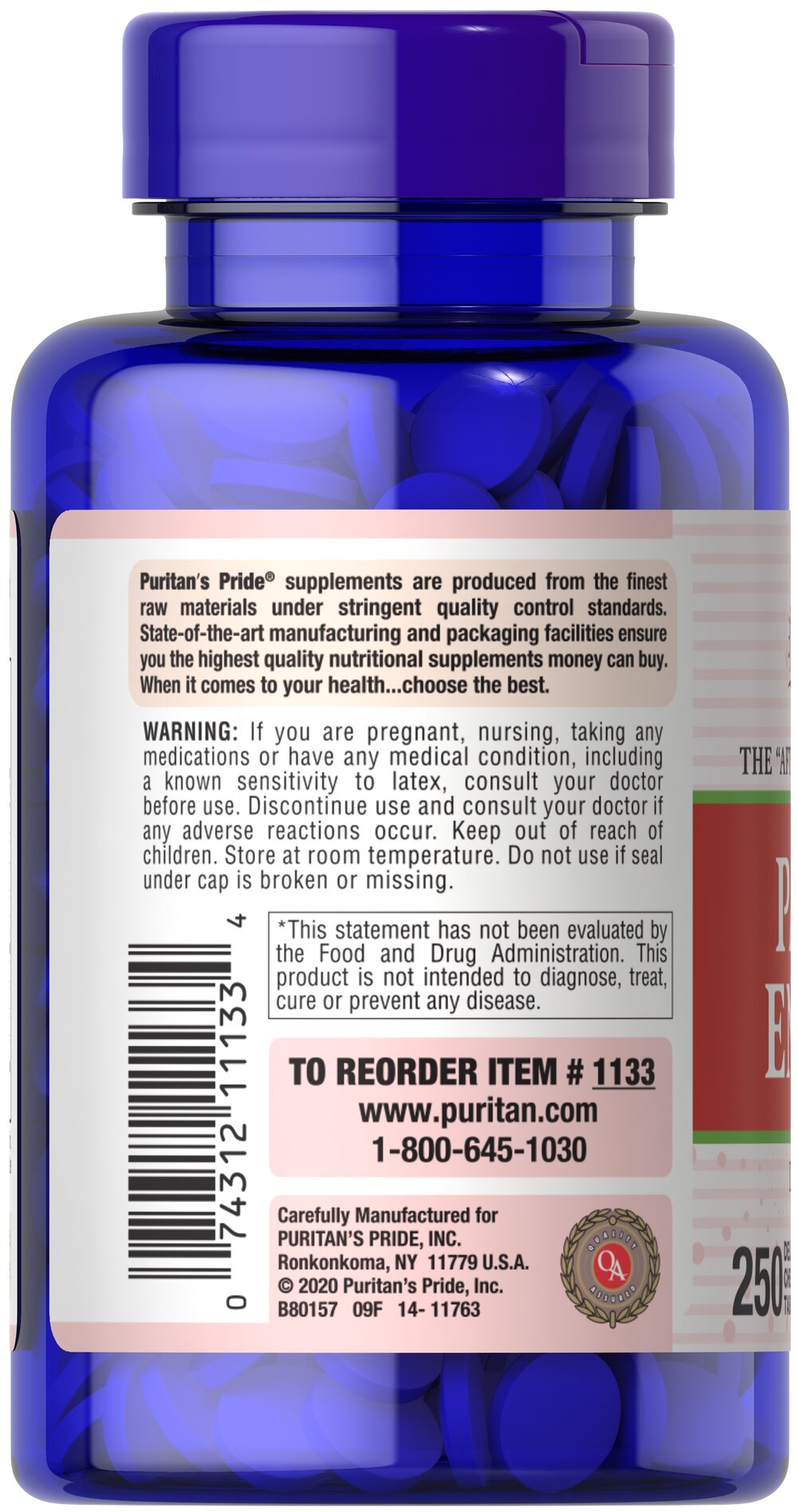 PURITANS PRIDE PAPAYA ENZYME 250 CHEWABLE TABLETS