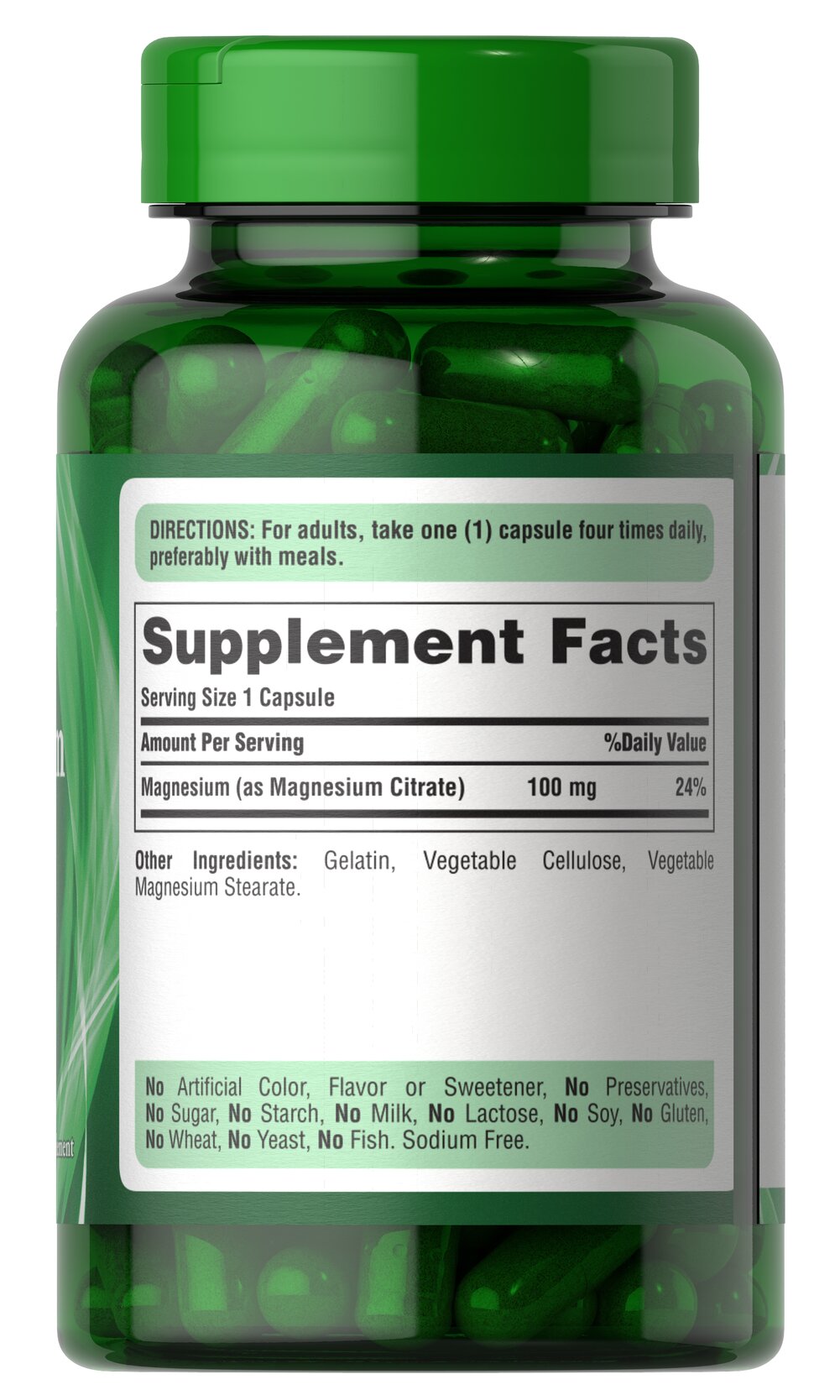 PURITANS PRIDE MAGNESIUM CITRATE 100 MG 100 CAPSULES