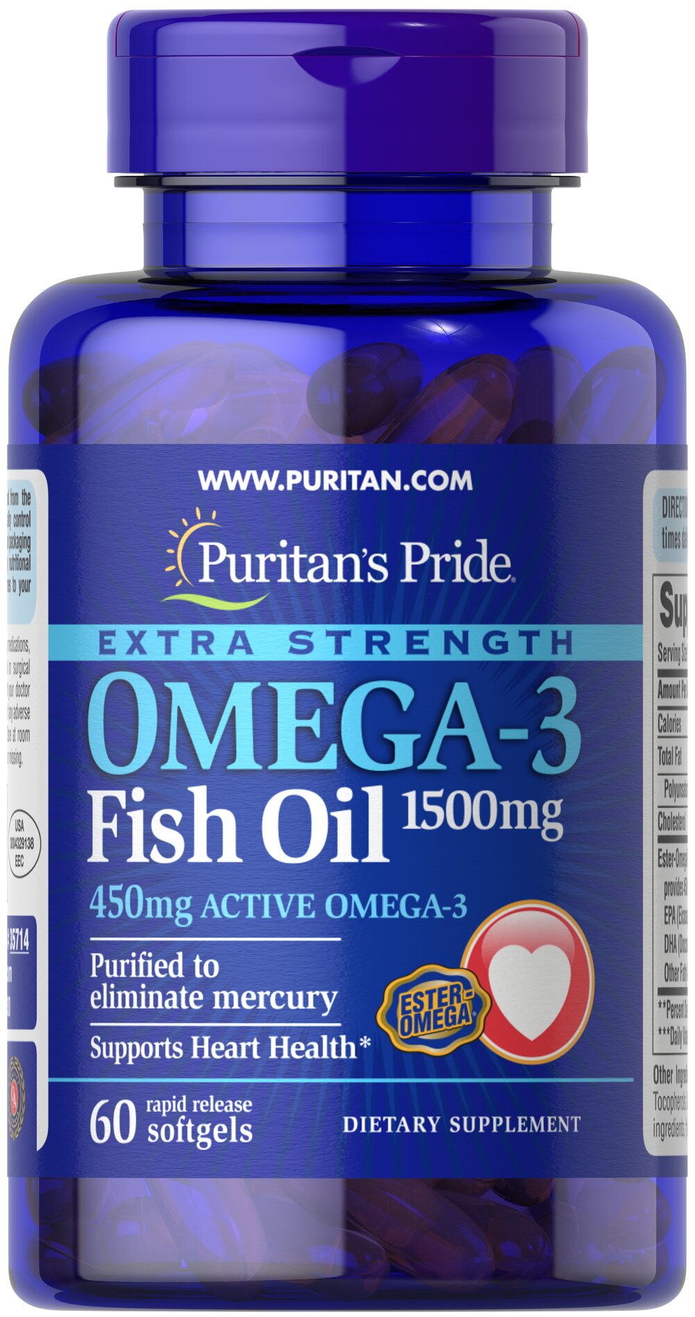 PURITANS PRIDE OMEGA 3 FISH OIL MAXIMA POTENCIA 60 SOFTGELS