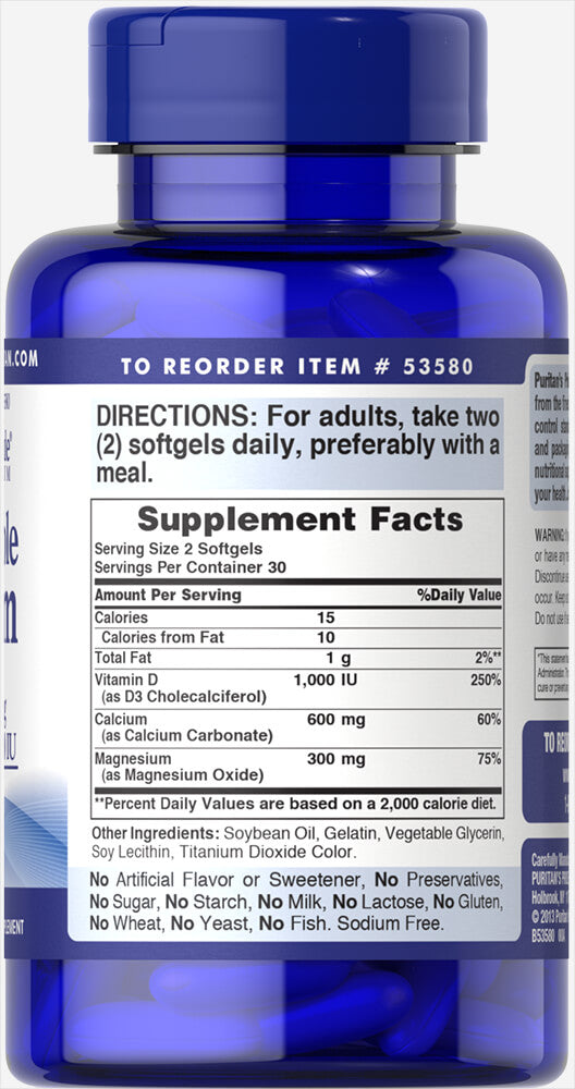 PURITANS PRIDE ABSORBABLE CALCIUM 600 MG PLUS