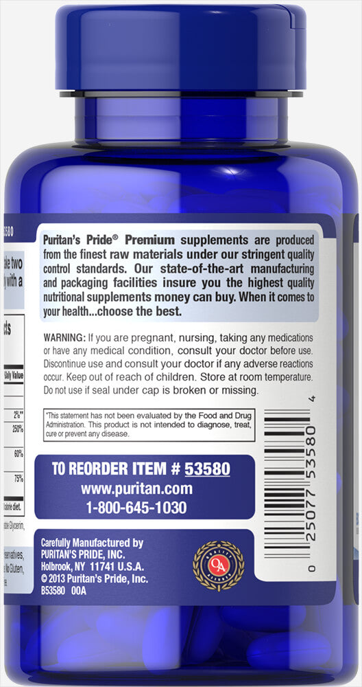 PURITANS PRIDE ABSORBABLE CALCIUM 600 MG PLUS