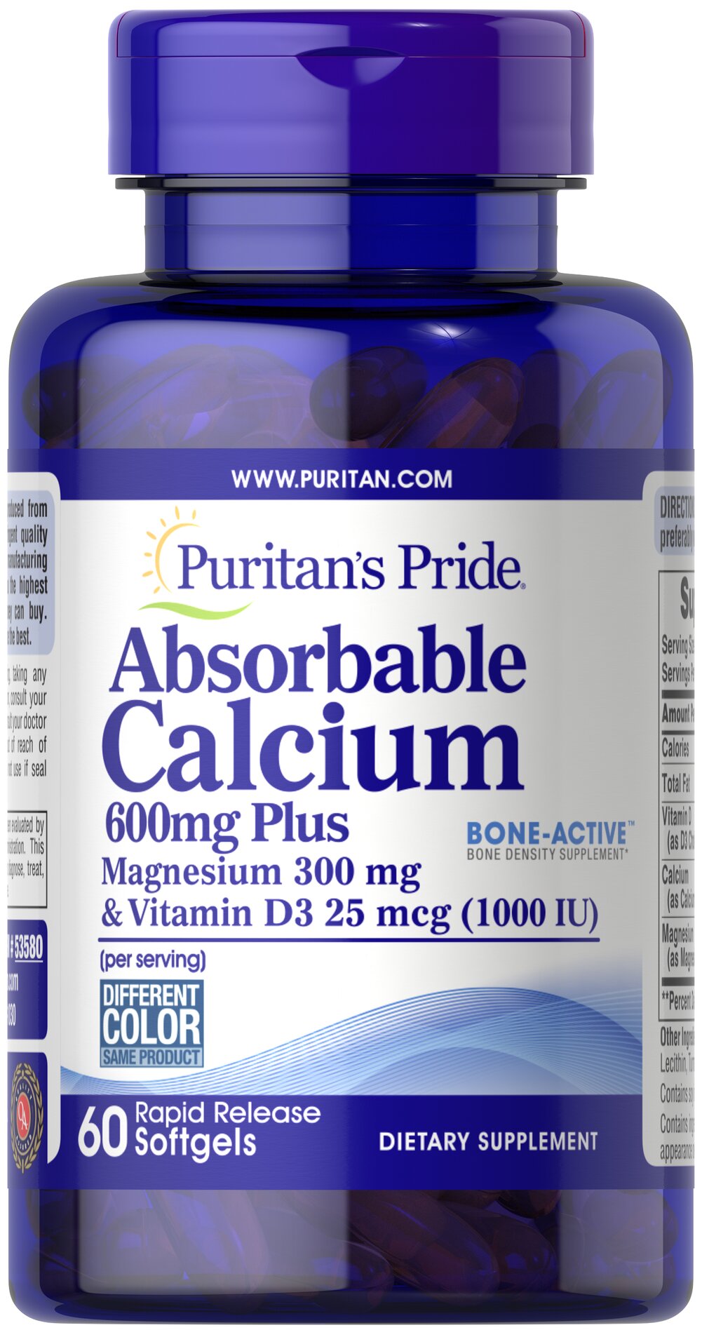 PURITANS PRIDE ABSORBABLE CALCIUM 600 MG PLUS