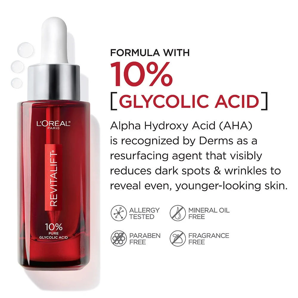 LOREAL REVITALIFT 10% PURE GLYCOLIC ACID SERUM