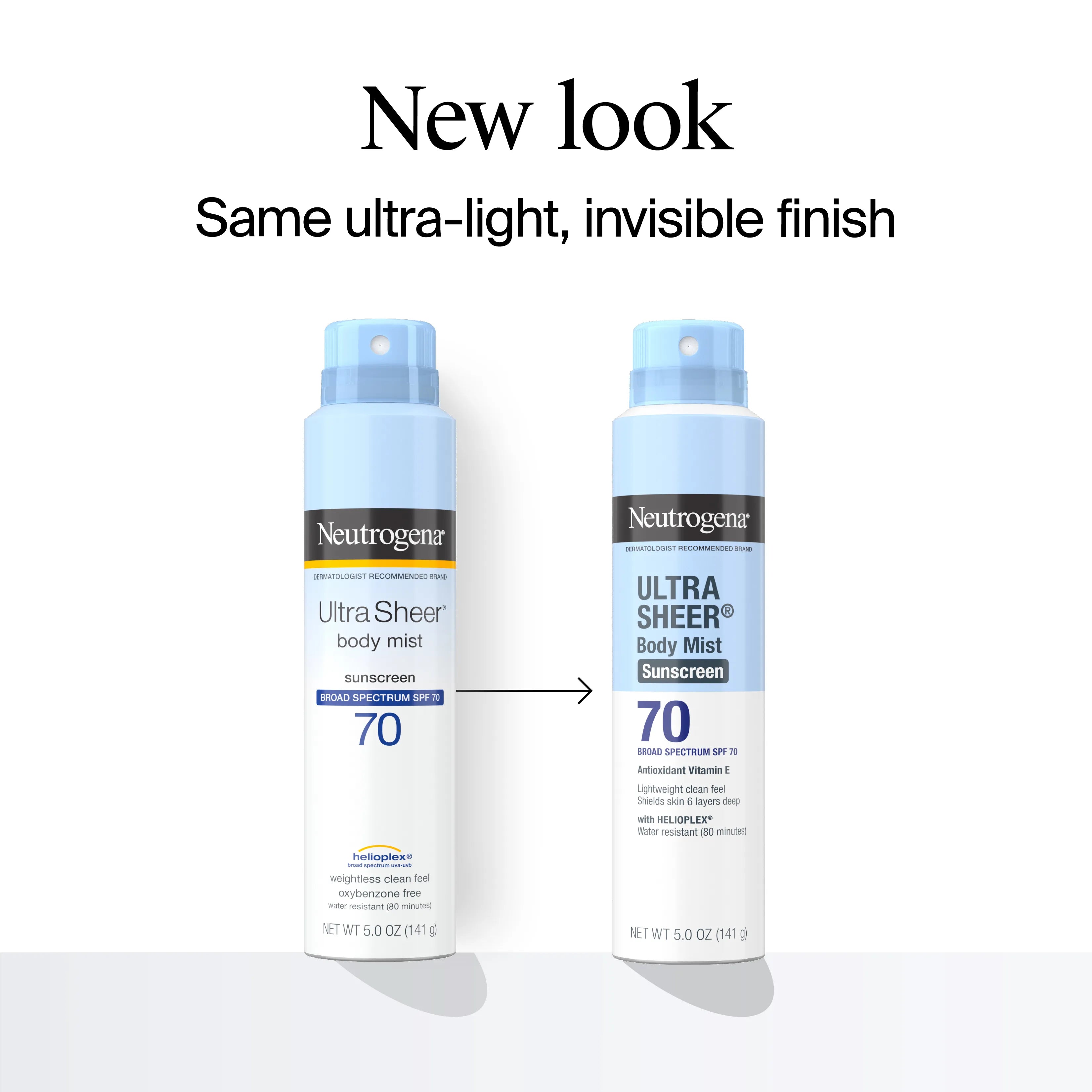 NEUTROGENA ULTRA SHEER BODY MIST SUNSCREEN 70 SPF
