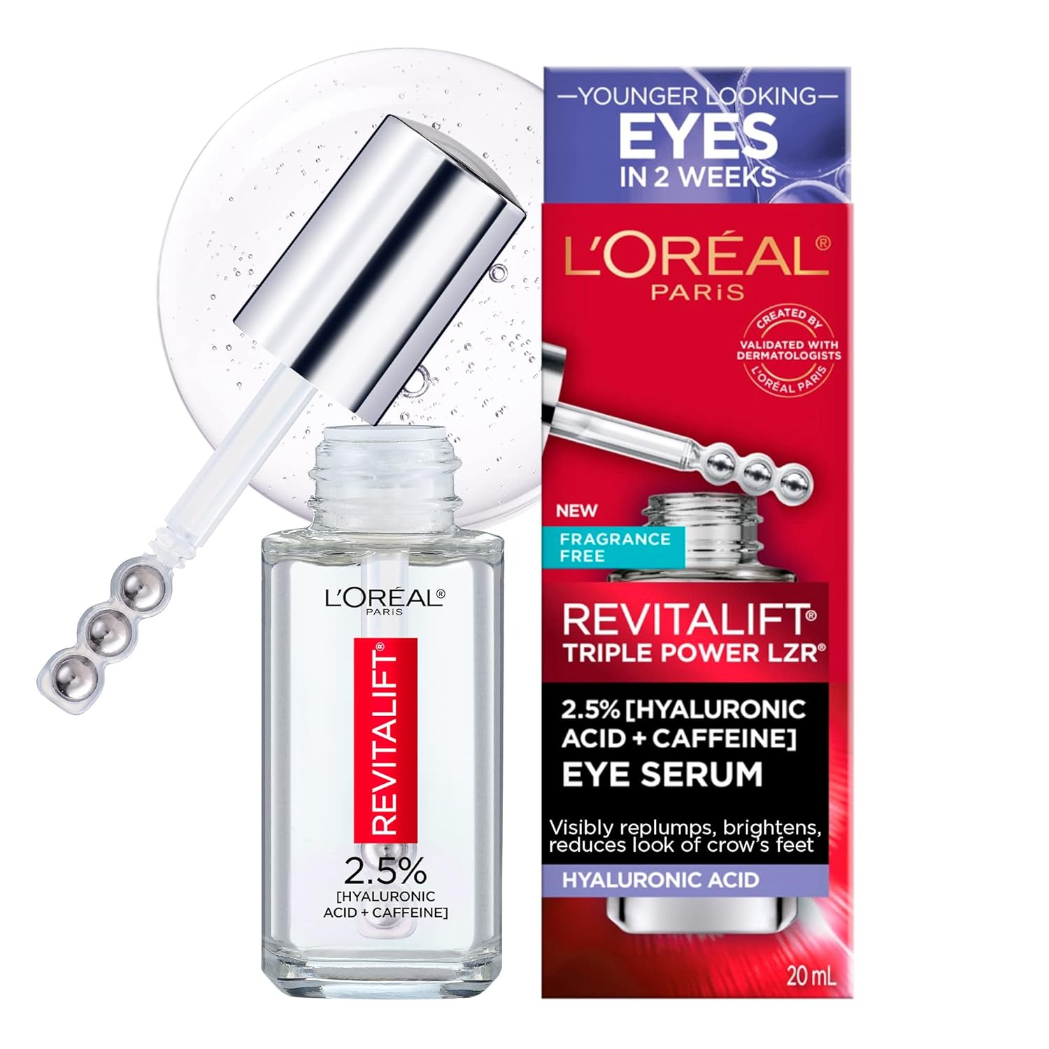 LOREAL REVITALIFT EYE SERUM 2.5% HYALURONIC ACID + CAFFEINE