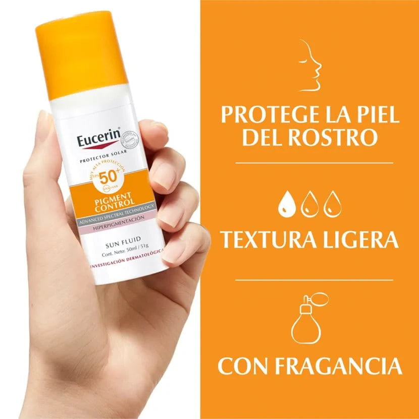 EUCERIN BLOQUEADOR PIGMENT CONTROL 50 SPF SIN COLOR 50 ML