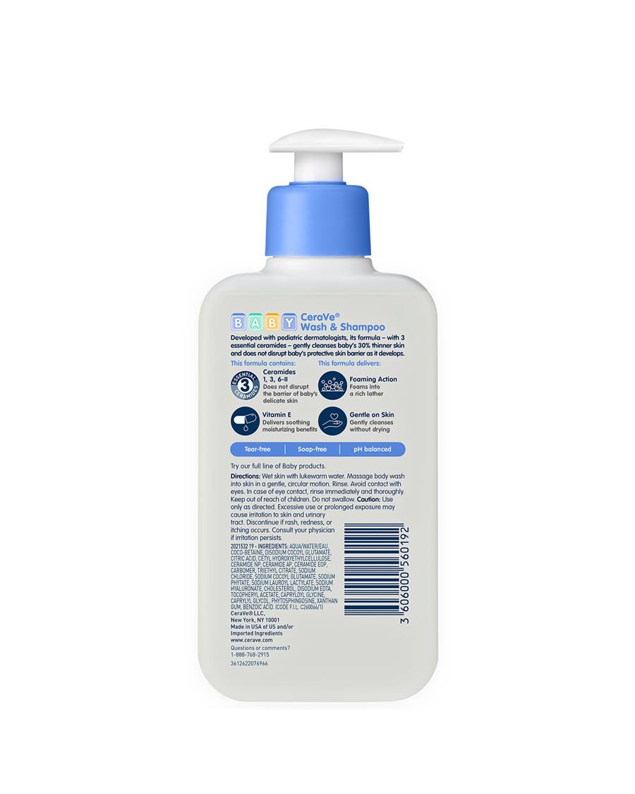 CERAVE BABY WASH AND SHAMPOO 8 OZ