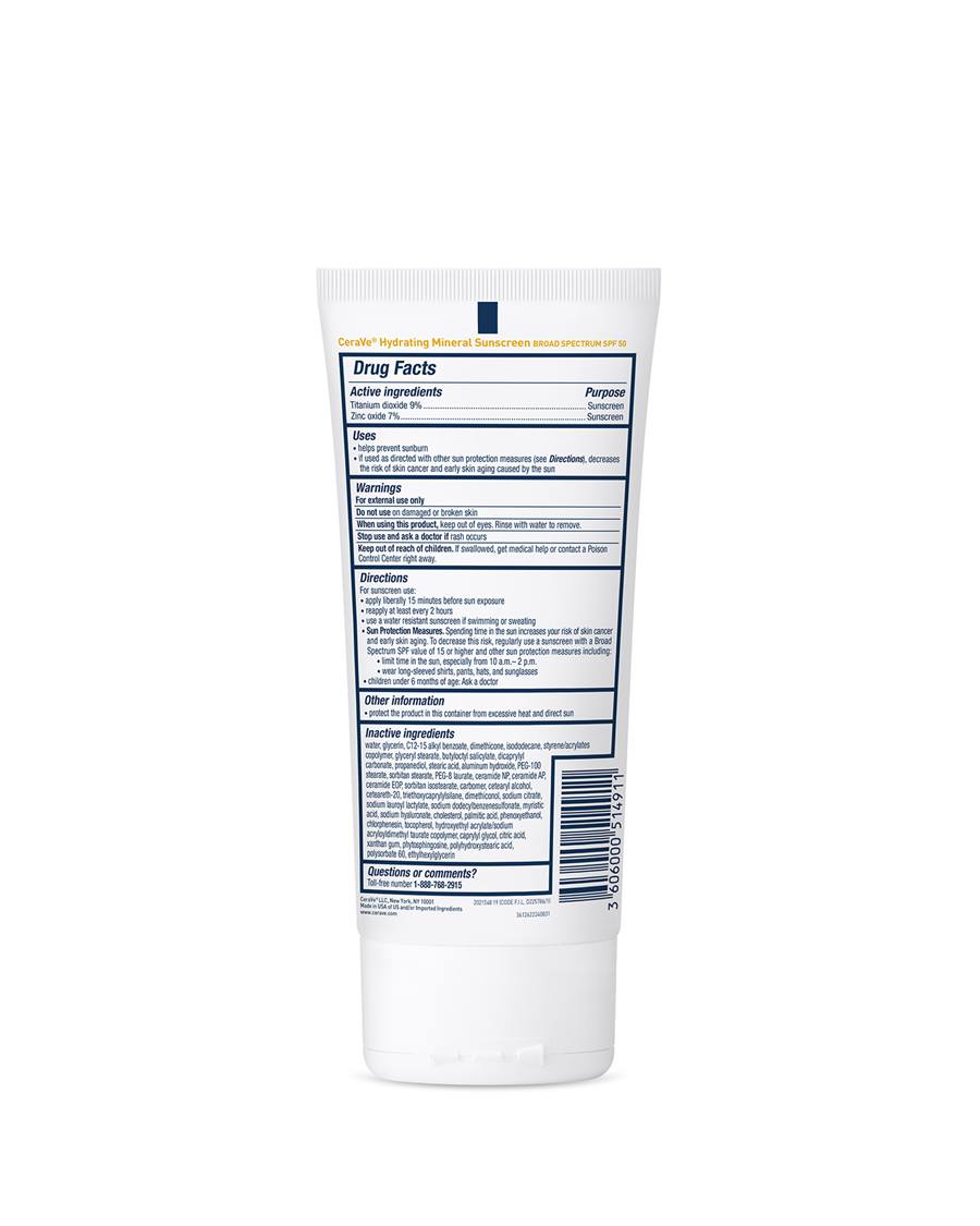 CERAVE HYDRATING MINERAL SUNSCREEN 50SPF BODY