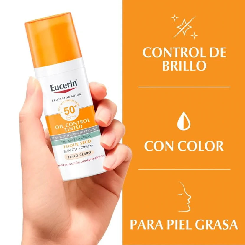 EUCERIN OIL CONTROL TINTED TONO CLARO 50 ML